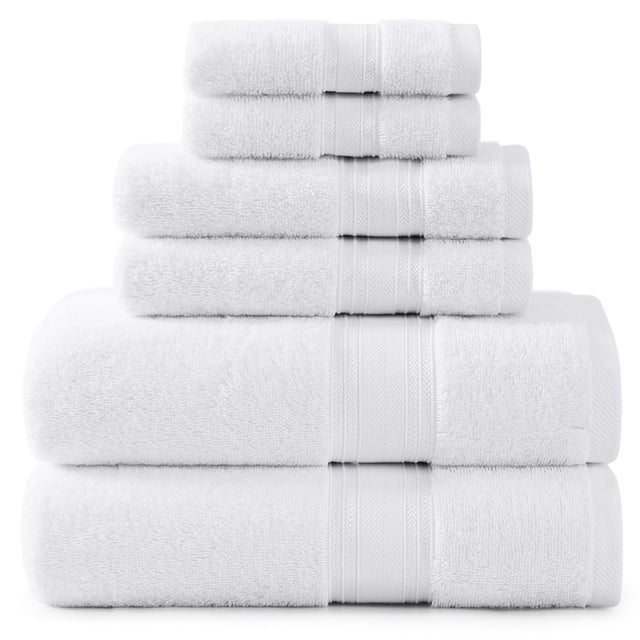 Juego de toallas de baño LANE LINEN Luxury, 6 piezas, 100% algodón, color blanco