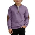 thumbnail image 2 of Sweatshirt Boys Long Sleeve Color Block Boys Half Zip Sweatshirt Loose Fit Pullover Top Boys Size 8-9 Years Sweatshirt, 2 of 4