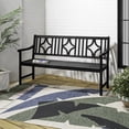 thumbnail image 2 of JONATHAN Y BNH100C Sloane 59.1" 3-Seat Ogee Diamond-Back 600-Lbs Support Acacia Wood Outdoor Garden Patio Bench, Black, 2 of 6