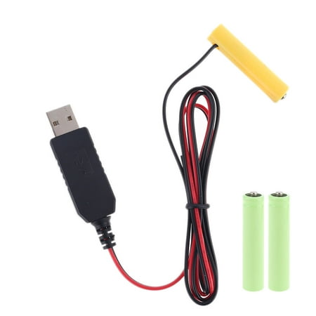 

USB 5V to 1.2V 2.4V 3.6V 4.8V NiMH AAA Battery Eliminator Power Supply Cable