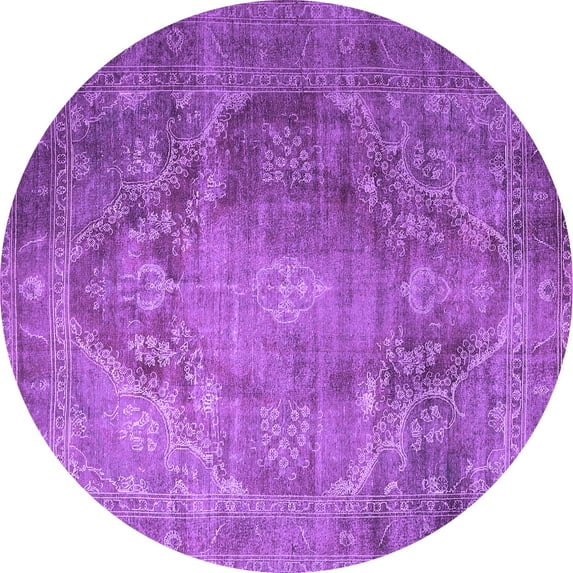 Ahgly Company Indoor Round Persian Purple Traditional Area Rugs, 6' Round