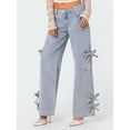 thumbnail image 5 of Biezeib Women Wide Leg Denim Pants Casual Cute Bow Loose Cargo Jeans Trousers for Work Office Streetwear, 5 of 6