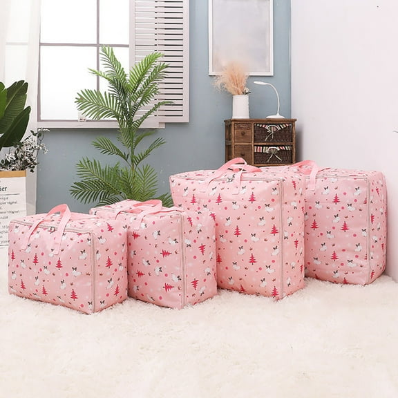 Xuniizn Moving Bags Heavy Duty, Storage Bags for Blankets & Clothes, Large Packing Bags with Zipper, Totes for Storage - Waterproof Comforter Storage Bag, Moving & Blanket Storage Solutions, Pink