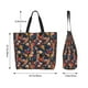 thumbnail image 5 of Balery Vintage Floral Bolsa Tote Estilo Estético con Cremalleras, Bolsa de Hombro, Bolsa de Compras Grande y Plegable, 5 of 8