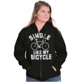thumbnail image 3 of Single Like My Bicycle Gear Hipster Unisex Fleece Graphic Zip Up Hoodie Brisco Brands 2X, 3 of 5