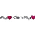 thumbnail image 3 of Everly Women's 9 1/10ct TGW Created Ruby and Diamond-Accent Sterling Silver Heart Bracelet - G-H, I3, 3 of 9