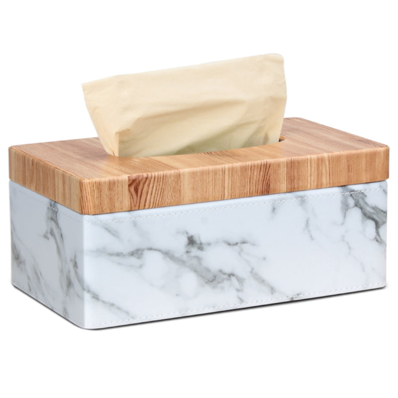 PU Leather Tissue Box Holder Paper Towel Napkin Dispenser Bathroom Home Decor