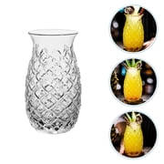 USHOBE Pineapple Shaped Transparent Cocktail Glass, 8.5 Inch Tall, and Stylish Drinkware for Storage and Serving