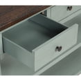 thumbnail image 4 of 48" Solid Wood Console Table with Drawers and Shelves, Sofa Couch Entryway Table for Hallway, in Retro Blue, 4 of 8