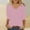 Pink, variant on Itsame Blouses for Women, V Neck 3/4 Sleeve Solid Color Daily Casual Tees Blue 2XL