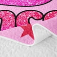 thumbnail image 5 of spefrowx Kawaii Princess Initial B Twin Quilt Set for Girls, Pink Sequin Print Ribbon Twin Coverlet Set, 2 Pieces, 5 of 7