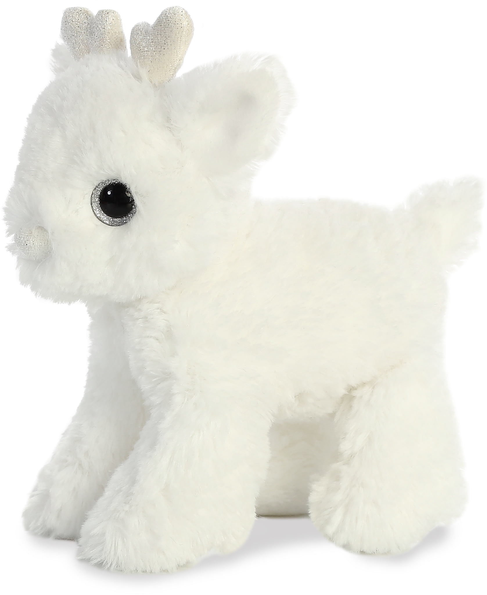 Mini Flopsie 8" White Glitter Deer Aurora stuffed animal plush fawn cucdle toy 