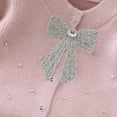 thumbnail image 5 of IVEYRTF Girls Knit Sweater Top and Glitter Skirt Set Long Sleeve Cute Bow Tie Casual Fall Winter Soft Fit Outwear 2 Piece Outfit for Kids 1-8 Years(Pink,7 Years), 5 of 6