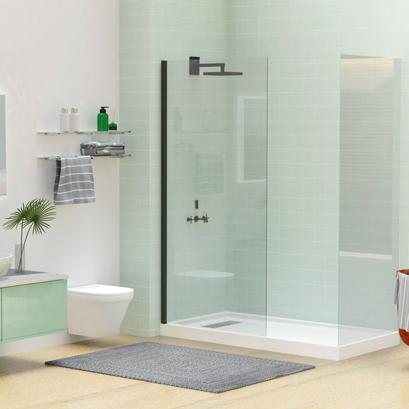 CKB 60 in. L x 32 in. W Trench Side Flat Shower Base, with Polished 304 Stainless Steel Linear Drain Cover Shower Pan, White Acrylic