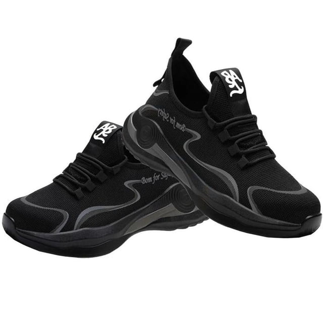 Tenis Botas de Trabajo Ligeras FootShack SafetyHikeBlack 4US 23MX Negro/Gris Plantilla Kevlar Suela EVA Punta de Acero