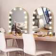 thumbnail image 7 of Gold Arch Hollywood Vanity Mirror with Lights Dimmable 3Color 12 Bulbs Hollywood Vanity Lighted Mirror for Bedroom Wall Detachable Base Stand X10 Magnifying Arch Vanity Makeup Desk Table Mirror, 7 of 7