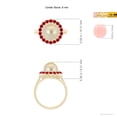 thumbnail image 5 of Angara Golden South Sea Cultured Pearl & Ruby Double Halo Ring in 14K Yellow Gold for Women | June Birthstone Jewelry for Her, 5 of 8