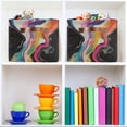 thumbnail image 6 of Yayeee Canvas Storage Basket with Handles for Shelves Fabric Bins Closet Organizer, Colorful Black, 6 of 8