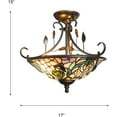 thumbnail image 3 of Dale Tiffany Peony Crystal Semi Flush Mount, 3 of 5