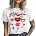 thumbnail image 1 of Camisetas para hombre, camiseta de algodón con cuello redondo, diseño de corazón y rama de árbol, manga corta, ideal para San Valentín., 1 of 8