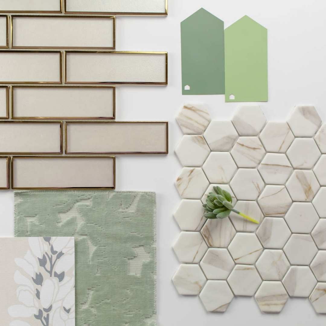 The Tile Life Athena 2" x 6" White/ Gold Glossy Glass Brick Mosaic Wall Tile, 1 Sheet