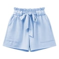 thumbnail image 4 of ATOGUTA Girl Shorts Size 5T-14 Kids Loose Elastic Waist Short Pants Teen Summer Casual Jorts Light Blue, 4 of 5