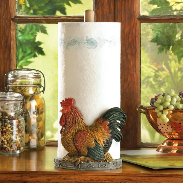 [Pack Of 2] Country Rooster Paper Towel Holder