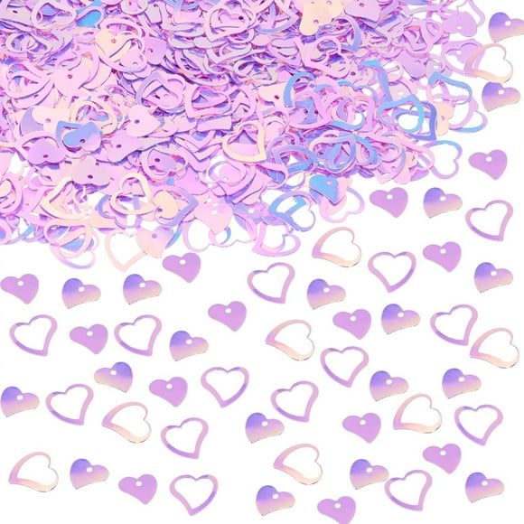 Confettis de Célébration en Forme de Cœur - 1200 Pcs Décor en Forme de Cœur Rose Pailleté pour Mariages et Fêtes, Parfait pour Ajouter du Charme à Votre Journée Spéciale