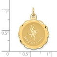 thumbnail image 3 of Real 14kt Yellow Gold WRESTLING Scalloped Edge Disc Charm Pendant; for Adults and Teens; for Women and Men, 3 of 3