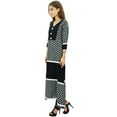 thumbnail image 3 of Phagun Kurti Imprimée Noire pour Femme, Tunique Longue en Coton Évasée, Kurta à Manches 3/4-24, 3 of 6