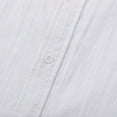 thumbnail image 6 of Mens Casual Button Down Shirts Solid Color Jacquard Stripe Print Pure Cotton Short Sleeve Lapel Mens Dress Shirts Sportwear, 6 of 8