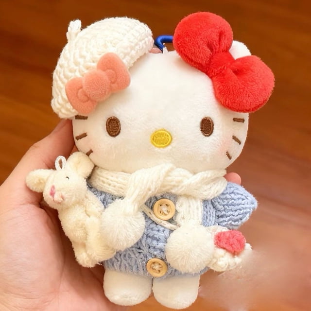 hello Cartoon Red Glasses Apron Keychain Plush Toy Backpack Doll Plush Keychain for Women Style 31