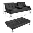 Vineego Modern Faux Leather Couch Convertible Folding Futon Sofa Bed