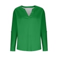 thumbnail image 7 of HAiming Blouses for Women Dressy Casual 3/4 Length Sleeve V Neck Solid Color Loose Tops Basic Shirt Fall Trendy Clothes, 7 of 7