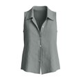 thumbnail image 7 of Tqcoqu Women's Jacket Waistcoat Deep V Neck Sleeveless Button Down Vest Linen Casual Trendy Tank Tops,Gray,Women's S-XXL, 7 of 7