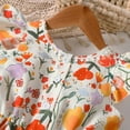 thumbnail image 6 of MEZZALL Girls Floral Print Dress With Puff Sleeves For Toddler Kids Spring Summer Casual Party Outfits Picnic Elastic Waist Comfortable Comfort Baby Wear, 6 of 7
