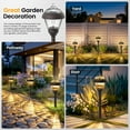 thumbnail image 5 of FKHouse Bronze Solar Pathway Lights, 2 Pack, Waterproof Outdoor Garden Lights with LED Bulbs, Warm White, 5 of 8