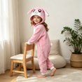 thumbnail image 5 of KAUOD Girls Onesie Rabbit Hooded Fleece Button up Animal Onesie Soft Cozy Hooded Jumpsuit Kids Fall Winter Outfits Cute Clothes, 5 of 7