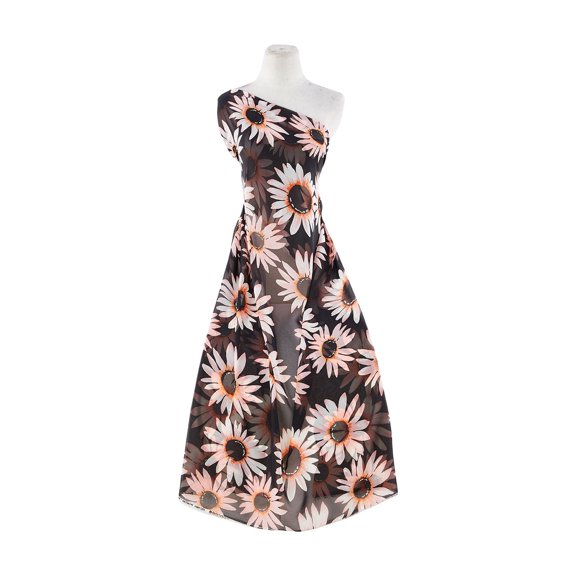 Zelouf High Multi Chiffon Print  , Sewing, DIY, Crafts Fabric by the Yard, 988 Blk/grapefr, 3 Yard