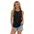 thumbnail image 2 of Women'S Silk Satin Tank Top Summer Business Casual Outfit 2025 Sleeveless Work Dressy Shirt Black S, 2 of 9