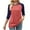 Orange, variant on Qulqfy Spring Tops for Women Plus Size 3/4 Sleeve Raglan Shirts Crew Neck Tunic Color Block Fall Tops Blouses for Women L