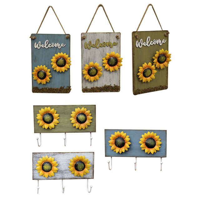 Pintura De Madera, Combinación De Flores De Sol De Hierro Forjado, Pintura Para Sala De Estar, Dormitorio, Bar, Decoración Colgante De Pared Scienceny HA043097-01