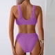 thumbnail image 4 of Traje de baño para mujer, moda, cómodo, color sólido, bikini, traje de baño de color liso para mujer, conjuntos de bikinis, trajes de baño para mujer, 4 of 8
