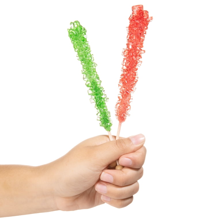 Candy Envy Green Café Sugar Sticks - Lime Flavored Mini Rock Candy, 36 Individually Wrapped Sticks