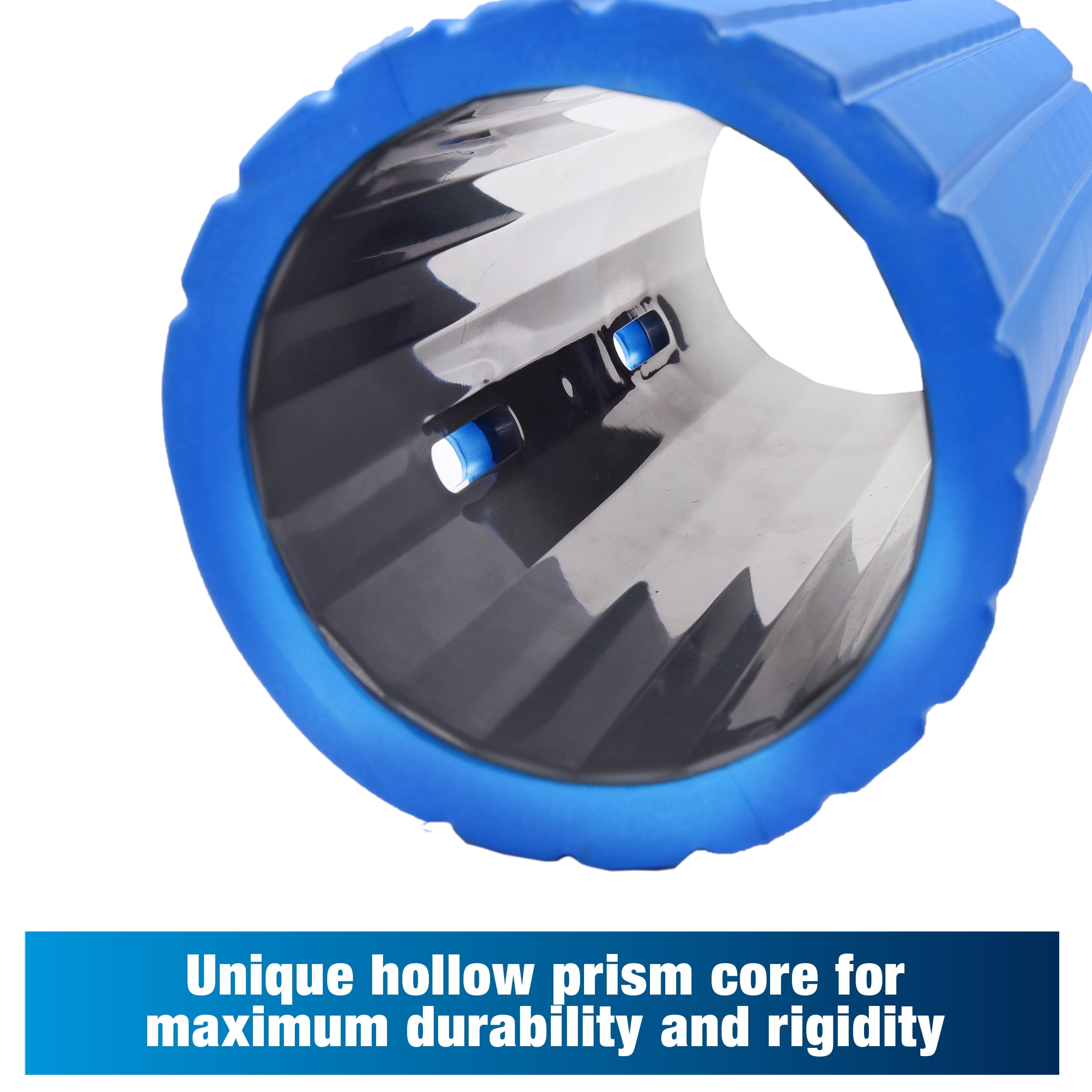 Stamina 13" Hollow Core Foam Roller with EVO Focus Technology, Blue/Gray