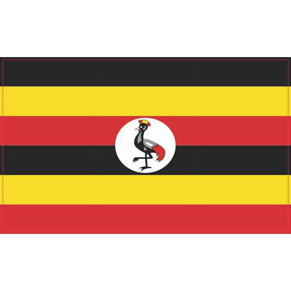 5in x 3in Uganda Flag Sticker Vinyl Cup Decal Car Truck Bumper Stickers