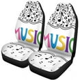 thumbnail image 2 of ZHANZZK Set of 2 Car Seat Covers Colorful Black Music Notes Red Border Clef Congratulation Creative Universal Auto Front Seats Protector Fits for Car,SUV Sedan,Truck, 2 of 5