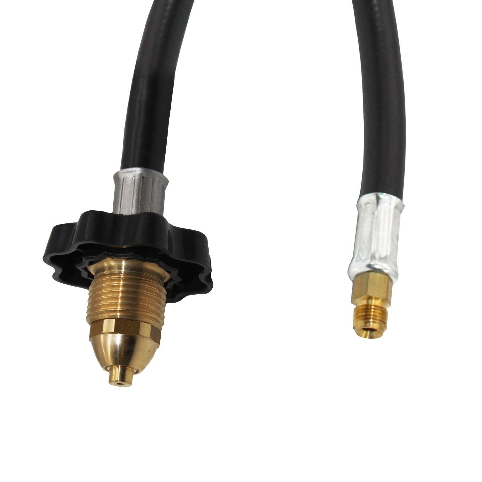 Flame King 2-Pack 12-inch Pigtail Hose Connectors with POL Fittings and 1/4 Inch Inverted Male Flare for RV, Van, Trailer Propane Tank Regulators