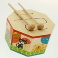 thumbnail image 3 of Tambor de 3 Tonos Estampado de Animales de Dibujos Animados para Aprendizaje de Macarena Juguete de tambor de tres tomones de madera, 3 of 6