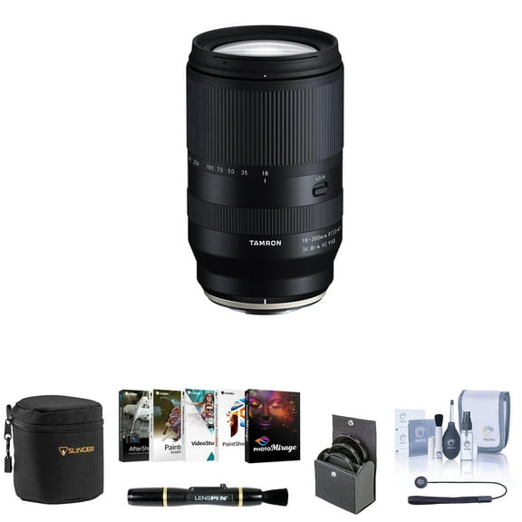 17-70mm f/2.8 Di III-A VC RXD Lens for Fujifilm X Bundle with 67mm Filter Kit, Lens Case, Lens Cleaner, Corel PC Software Kit, Cleaning Kit, Universal Lens Cap Tether